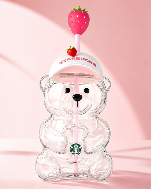 Strawberry Bear Glass Tumbler