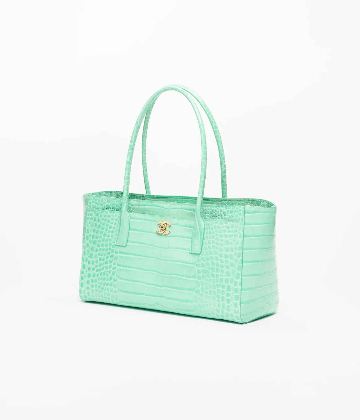 Teal Croc Mini Shoulder Bag