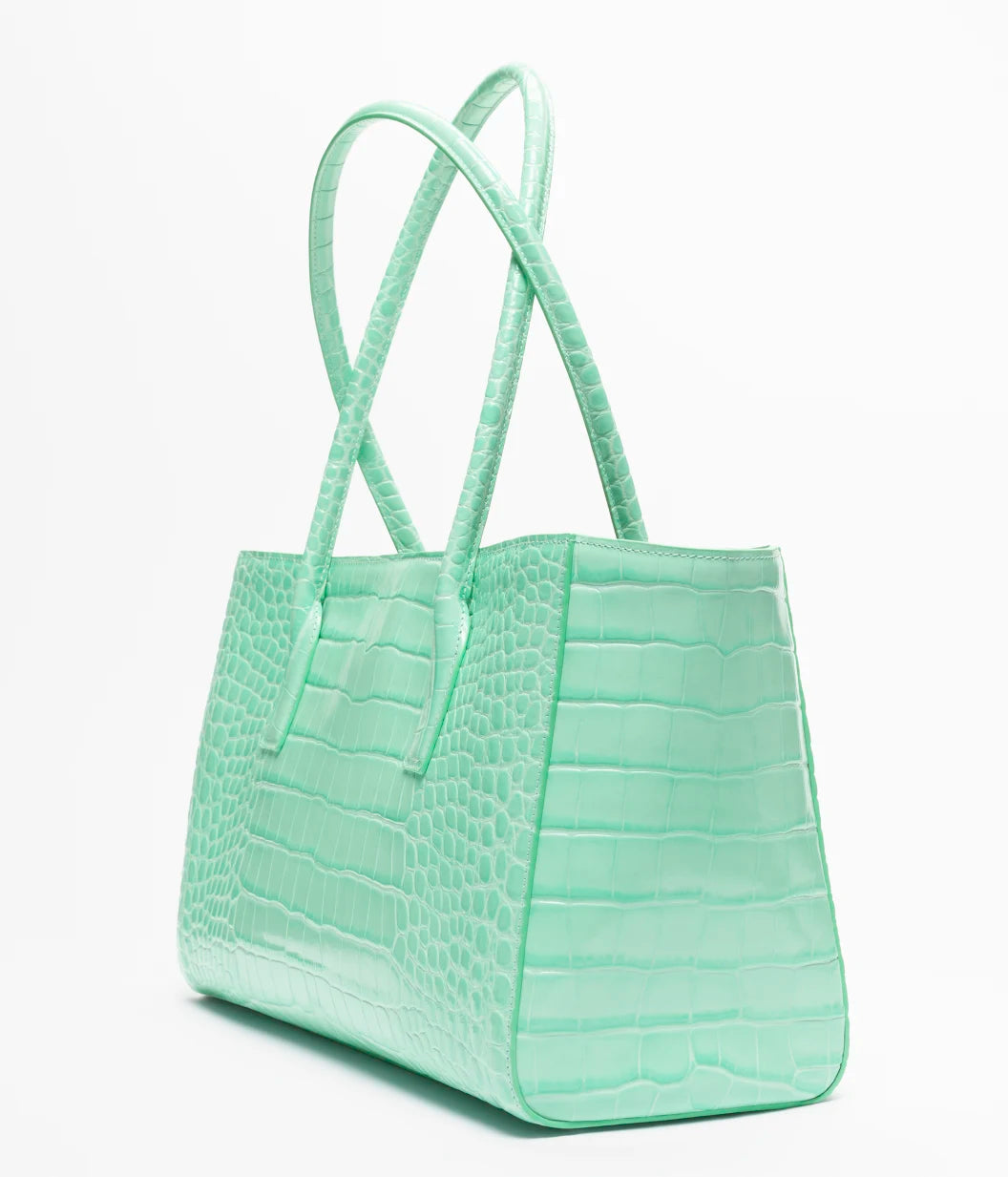 Teal Croc Mini Shoulder Bag