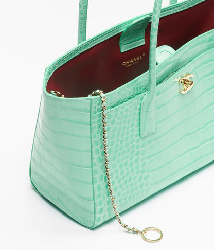Teal Croc Mini Shoulder Bag